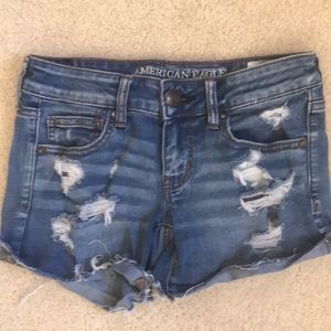 American Eagle distressed jean shorts